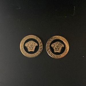 Versace Earings , Gold Medusa Head .